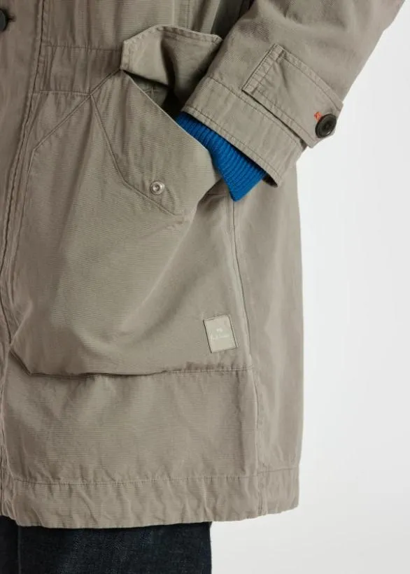 Paul Smith Coats and Jackets Cotton Hooded Parka Khaki 8211 Mens