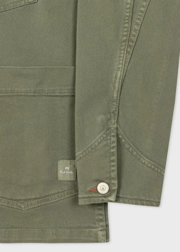 Paul Smith Coats and Jackets StretchCotton Chore Jacket Khaki 8211 Mens
