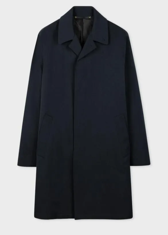 Paul Smith Coats and Jackets Wool And CottonBlend Mac Navy 8211 Mens