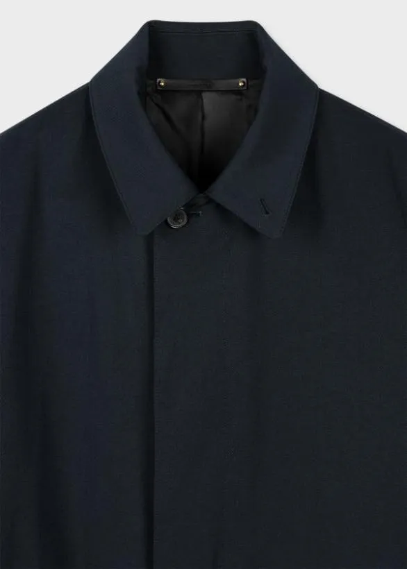 Paul Smith Coats and Jackets Wool And CottonBlend Mac Navy 8211 Mens