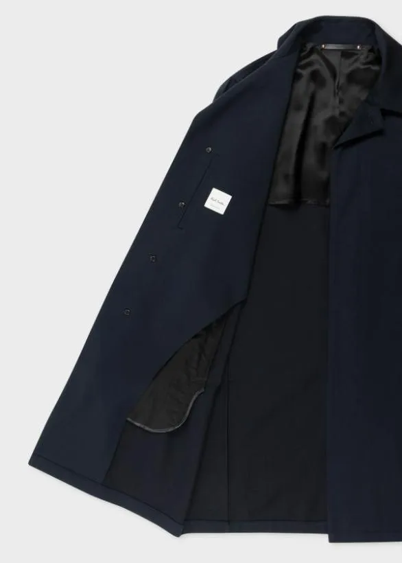 Paul Smith Coats and Jackets Wool And CottonBlend Mac Navy 8211 Mens