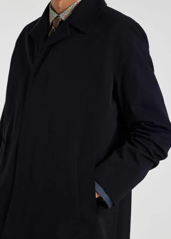 Paul Smith Coats and Jackets Wool And CottonBlend Mac Navy 8211 Mens