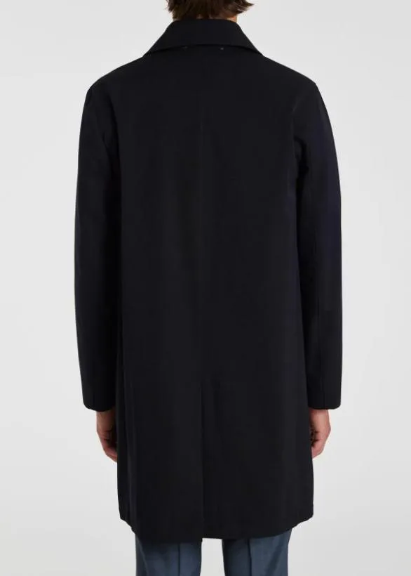 Paul Smith Coats and Jackets Wool And CottonBlend Mac Navy 8211 Mens