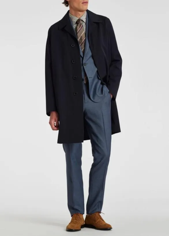 Paul Smith Coats and Jackets Wool And CottonBlend Mac Navy 8211 Mens