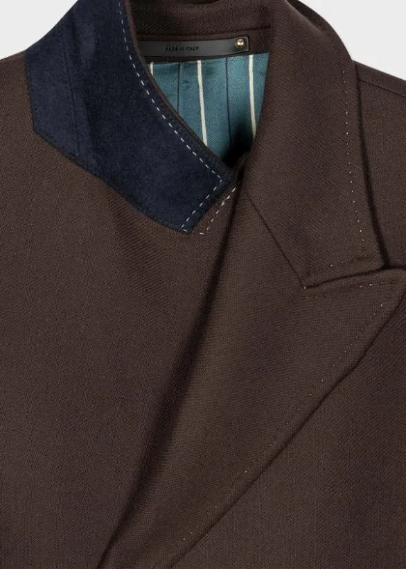 Paul Smith Coats and Jackets WoolCashmere Epsom Coat Dark Brown 8211 Mens