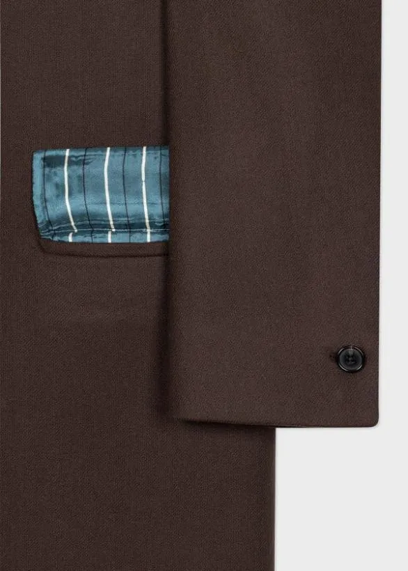 Paul Smith Coats and Jackets WoolCashmere Epsom Coat Dark Brown 8211 Mens