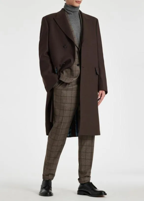 Paul Smith Coats and Jackets WoolCashmere Epsom Coat Dark Brown 8211 Mens