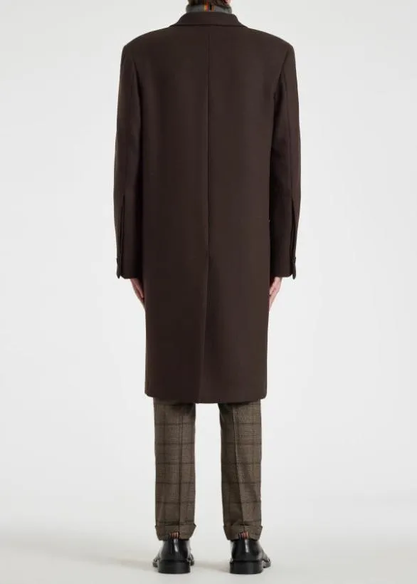 Paul Smith Coats and Jackets WoolCashmere Epsom Coat Dark Brown 8211 Mens