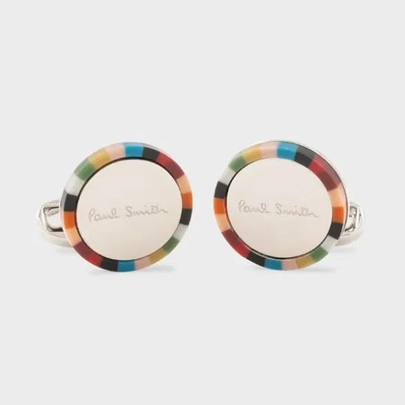 Paul Smith Cufflinks 039Signature Stripe039 Cufflinks Silver 8211 Mens