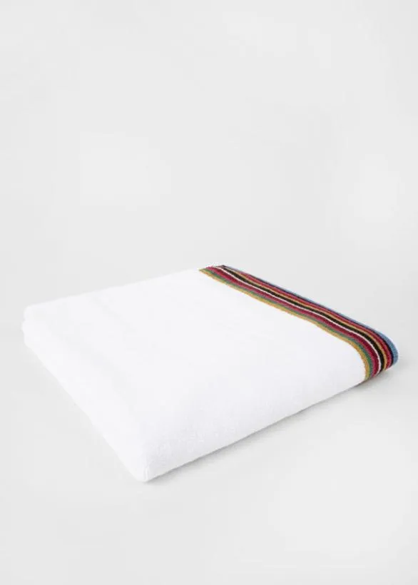 Paul Smith Decorative Accessories 039Signature Stripe039 Bath Towel White 8211 Home