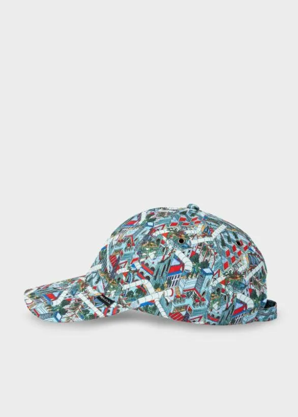 Paul Smith Hats and Gloves 039Jack039s World039 Cotton Cap Blue 8211 Mens