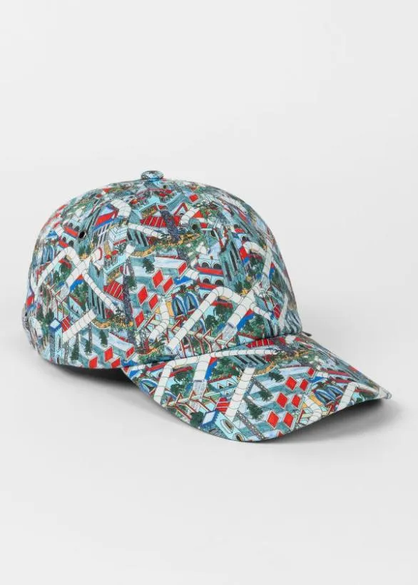 Paul Smith Hats and Gloves 039Jack039s World039 Cotton Cap Blue 8211 Mens
