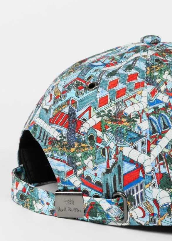 Paul Smith Hats and Gloves 039Jack039s World039 Cotton Cap Blue 8211 Mens
