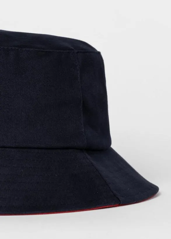 Paul Smith Hats and Gloves Cotton Shadow Logo Bucket Hat Navy 8211 Mens