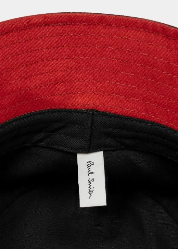Paul Smith Hats and Gloves Cotton Shadow Logo Bucket Hat Navy 8211 Mens