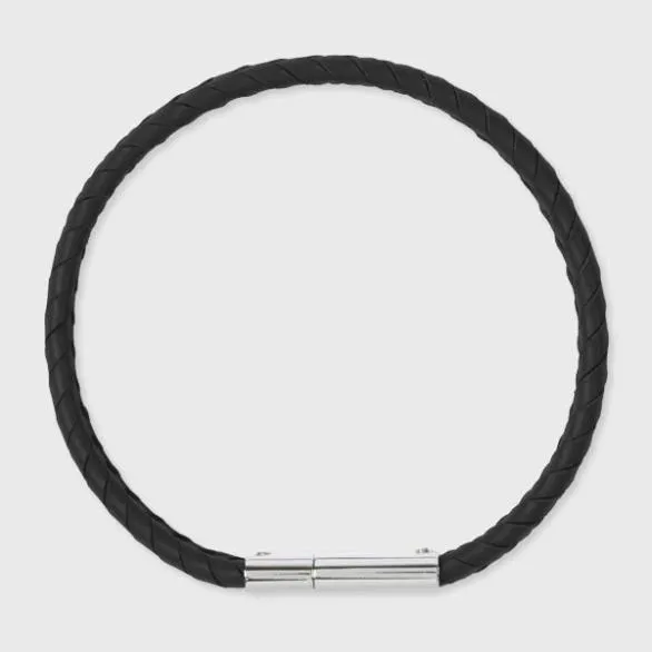 Paul Smith Jewellery and Keyrings Braided Leather Bracelet Black 8211 Mens
