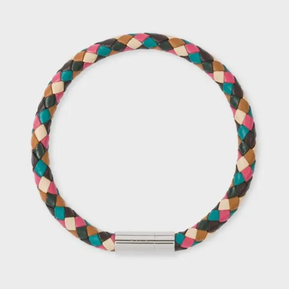 Paul Smith Jewellery and Keyrings Woven Leather Bracelet Multicolour 8211 Mens