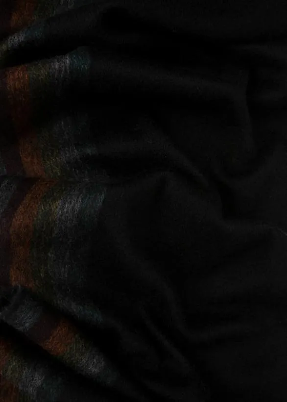 Paul Smith Monogrammed Gifts Cashmere Scarf With 039Artist Stripe039 Trim Black 8211 Mens