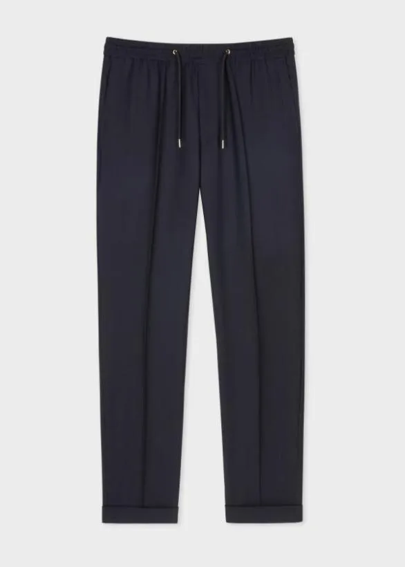 Paul Smith Pants A Suit To Travel In 8211 SlimFit DrawstringWaist Wool Pants Navy 8211 Mens