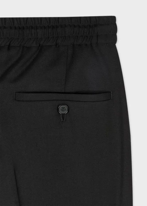 Paul Smith Pants SlimFit DrawstringWaist Wool Pants Black 8211 Mens
