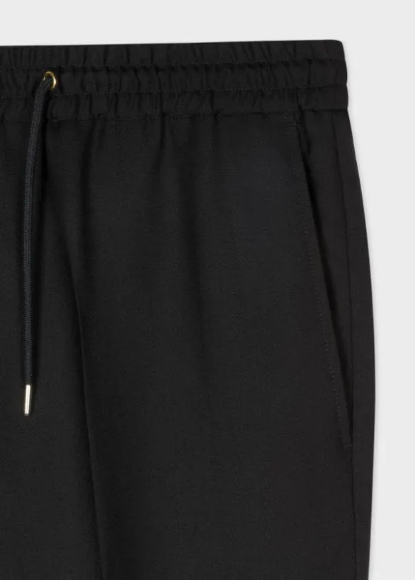 Paul Smith Pants SlimFit DrawstringWaist Wool Pants Black 8211 Mens