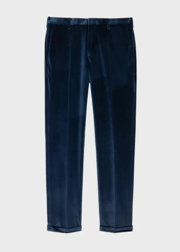 Paul Smith Pants SlimFit Navy Velvet Pants Navy 8211 Mens