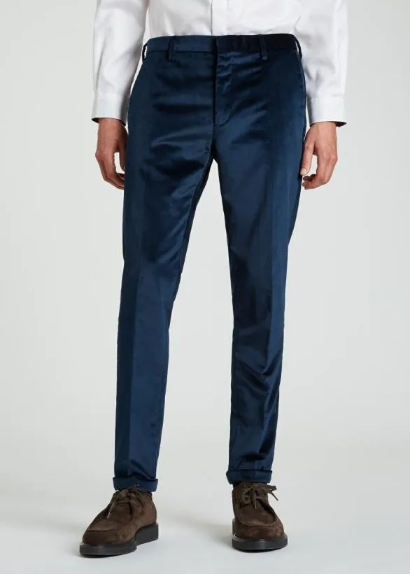 Paul Smith Pants SlimFit Navy Velvet Pants Navy 8211 Mens