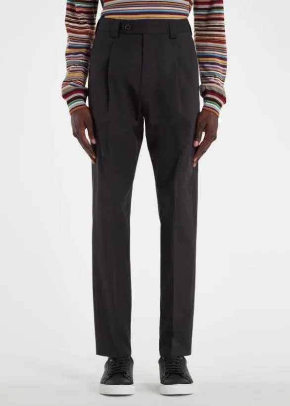 Paul Smith Pants StretchCotton Twill Pleated Pants Navy 8211 Mens