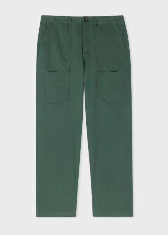 Paul Smith Pants StretchCotton Work Pants Green 8211 Mens