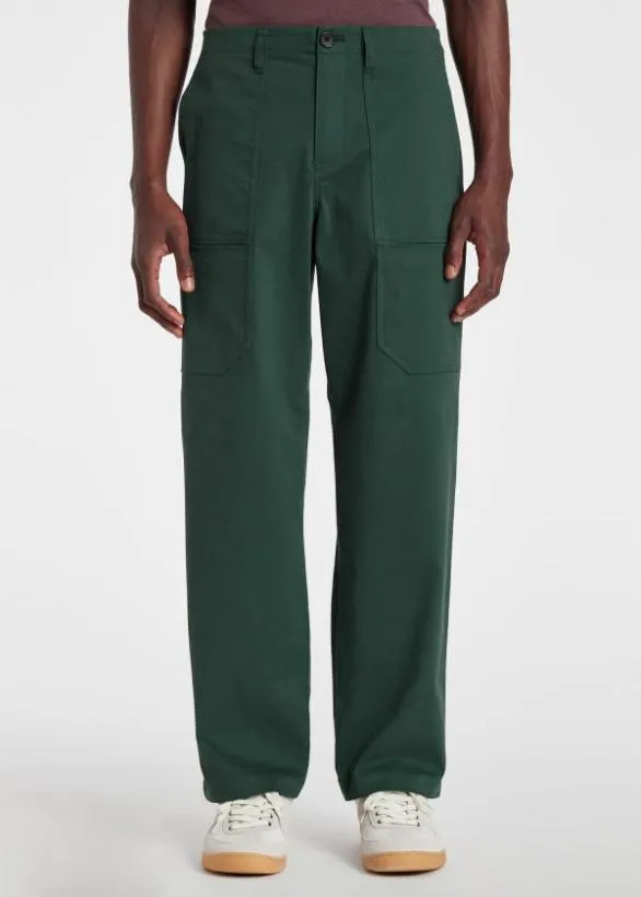 Paul Smith Pants StretchCotton Work Pants Green 8211 Mens