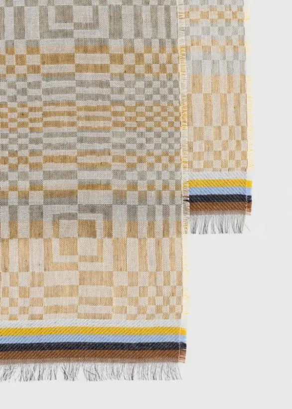 Paul Smith Scarves 039Optical039 CottonBlend Scarf Beige 8211 Mens