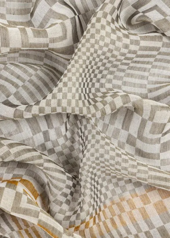 Paul Smith Scarves 039Optical039 CottonBlend Scarf Beige 8211 Mens