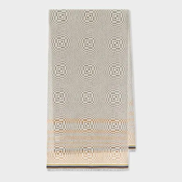 Paul Smith Scarves 039Optical039 CottonBlend Scarf Beige 8211 Mens
