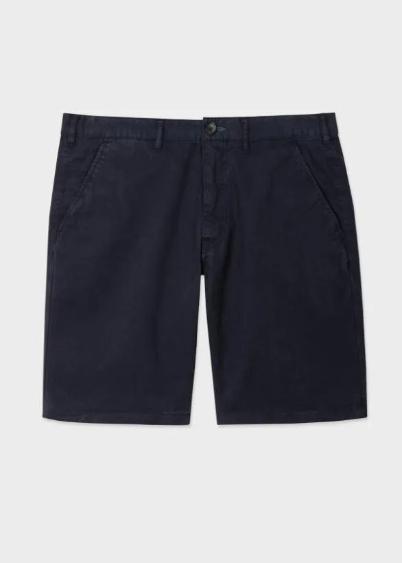 Paul Smith Shorts CottonBlend Zebra Logo Shorts Navy 8211 Mens