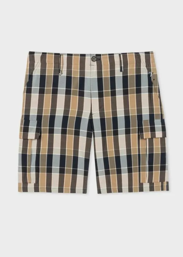 Paul Smith Shorts WoolBlend Check Cargo Shorts Multicolour 8211 Mens