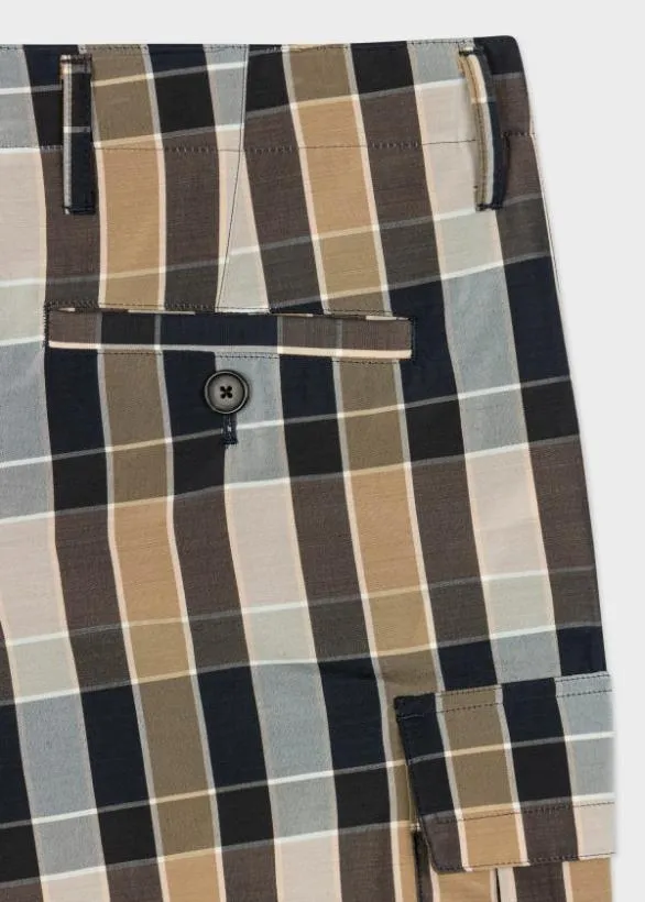 Paul Smith Shorts WoolBlend Check Cargo Shorts Multicolour 8211 Mens