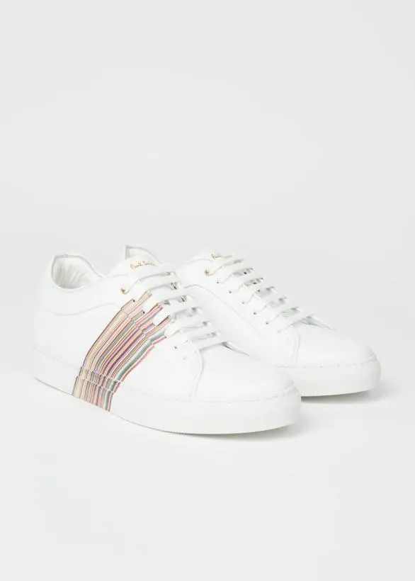 Paul Smith Sneakers Leather 039Basso039 Sneakers With 039Signature Stripe039 Panel White 8211 Mens