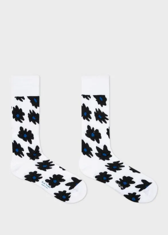 Paul Smith Socks 039Big Flower039 Socks White 8211 Mens