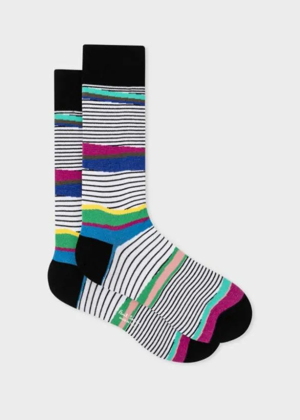 Paul Smith Socks 039Plains039 Stripe Socks Black And White 8211 Mens