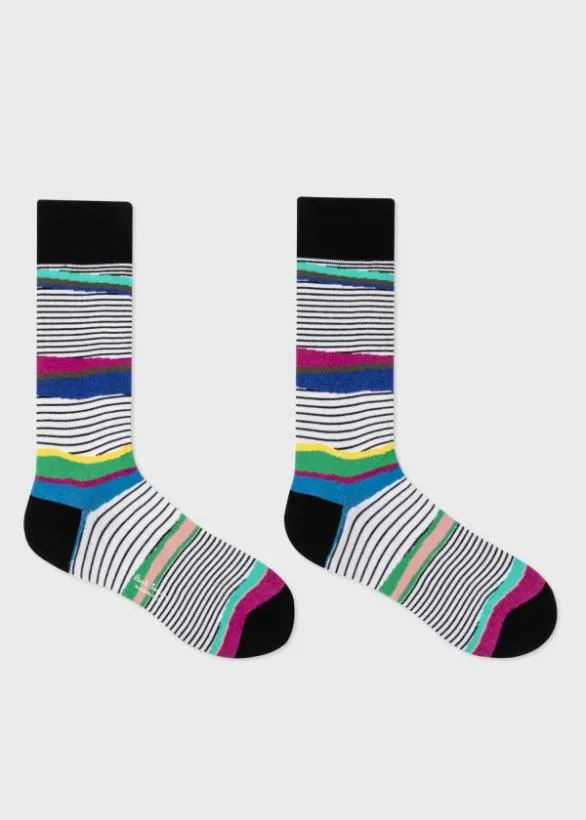 Paul Smith Socks 039Plains039 Stripe Socks Black And White 8211 Mens