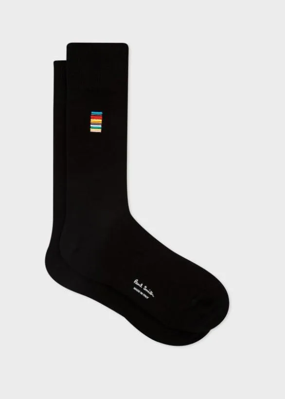 Paul Smith Socks Embroidered 039Signature Stripe039 Socks Black 8211 Mens