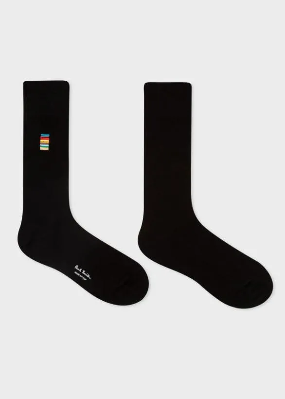 Paul Smith Socks Embroidered 039Signature Stripe039 Socks Black 8211 Mens