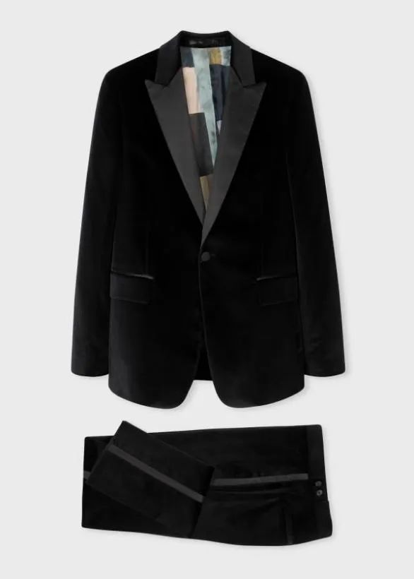 Paul Smith Suits Velvet Evening Suit Black 8211 Mens