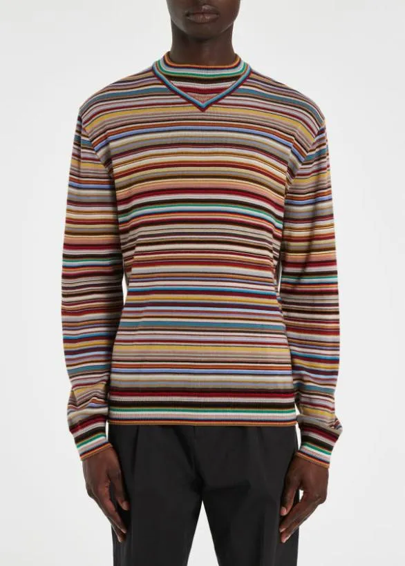 Paul Smith Sweaters 039Signature Stripe039 Wool Sweater Signature Stripe 8211 Mens