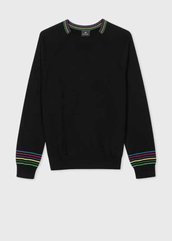 Paul Smith Sweaters Cotton 039Sports Stripe039 Sweater Black 8211 Mens