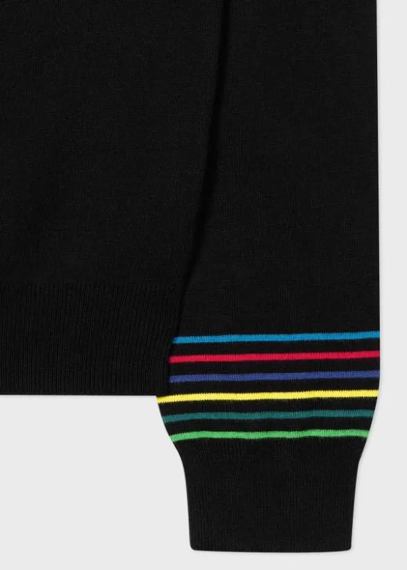 Paul Smith Sweaters Cotton 039Sports Stripe039 Sweater Black 8211 Mens