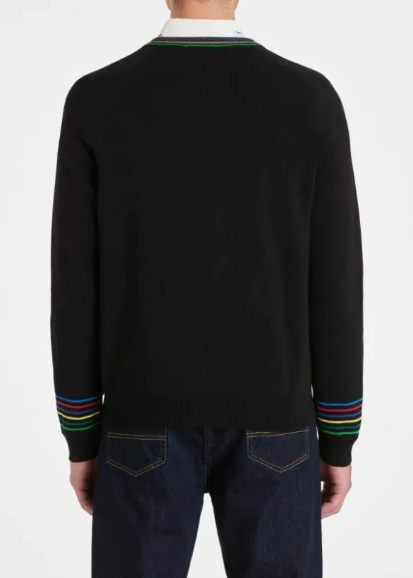 Paul Smith Sweaters Cotton 039Sports Stripe039 Sweater Black 8211 Mens