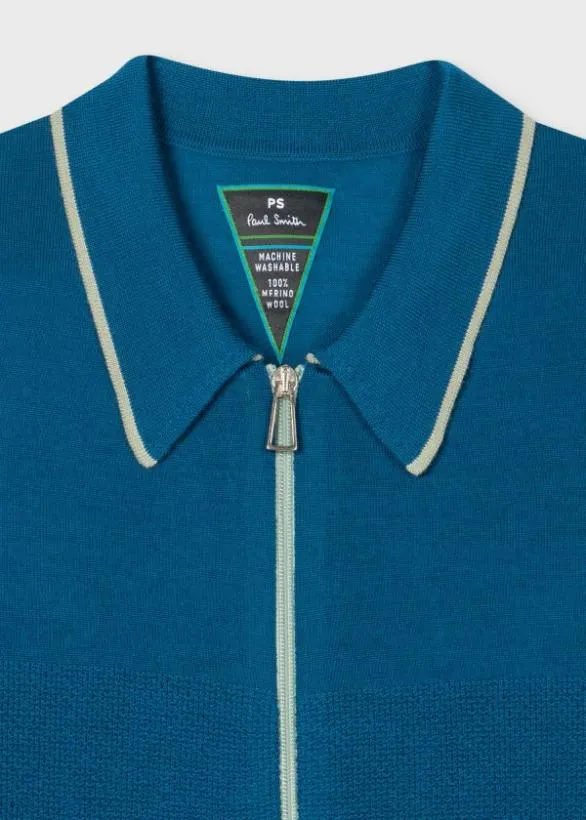 Paul Smith Sweaters Merino Wool Cardigan Blue 8211 Mens