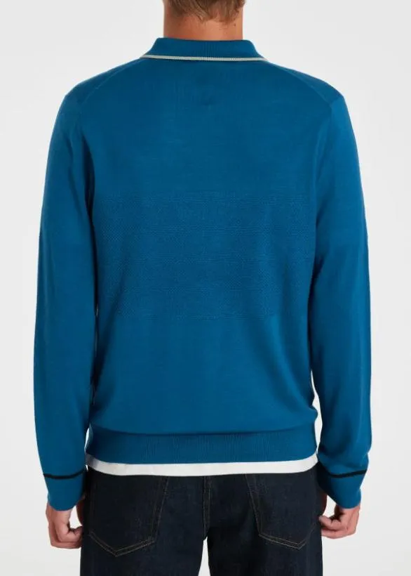 Paul Smith Sweaters Merino Wool Cardigan Blue 8211 Mens