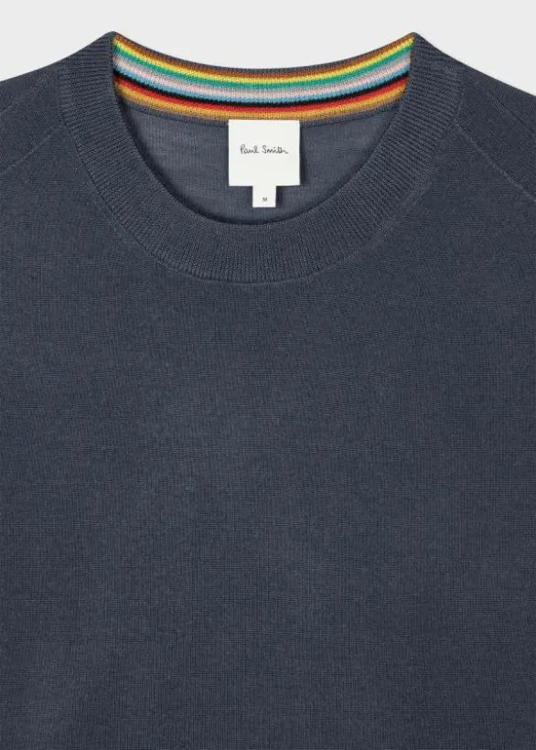 Paul Smith Sweaters Merino Wool Sweater Blue 8211 Mens